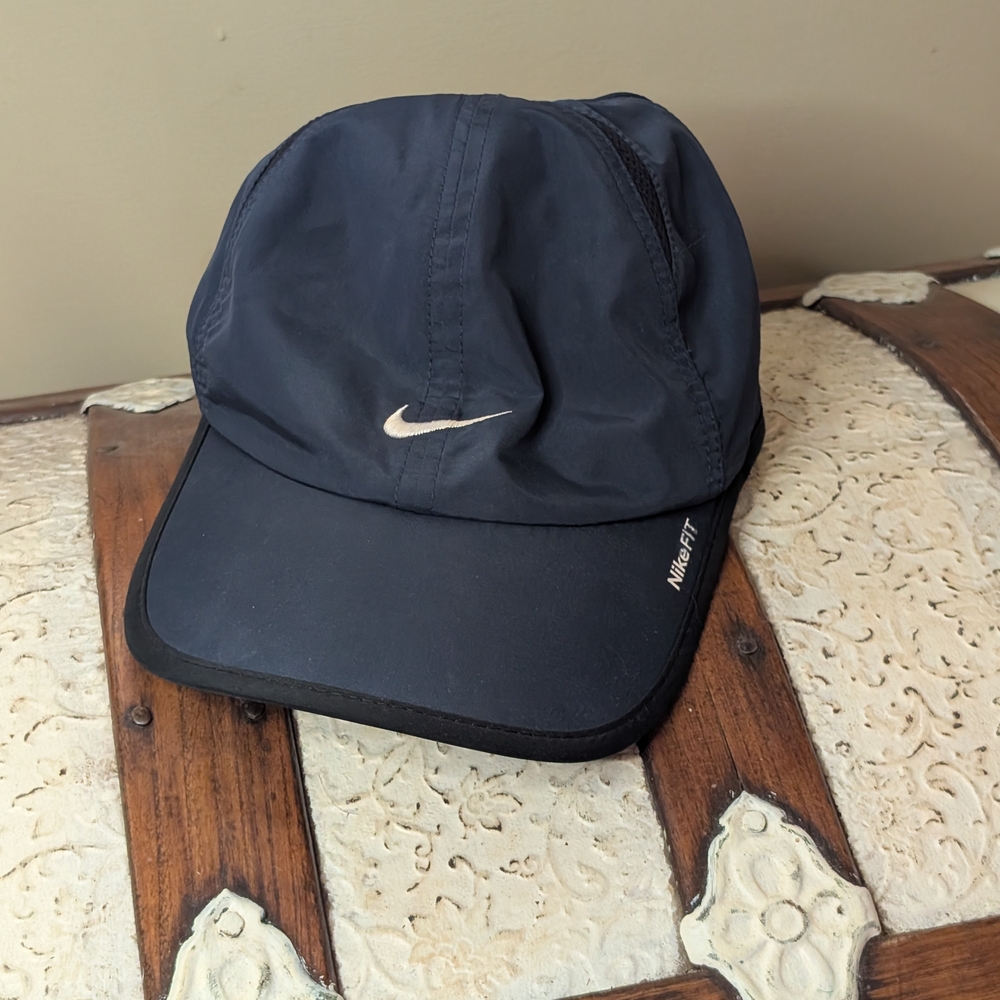 Nike Fit Swoosh Strapback Hat Blue One Size Adjustable Embroidered Logo